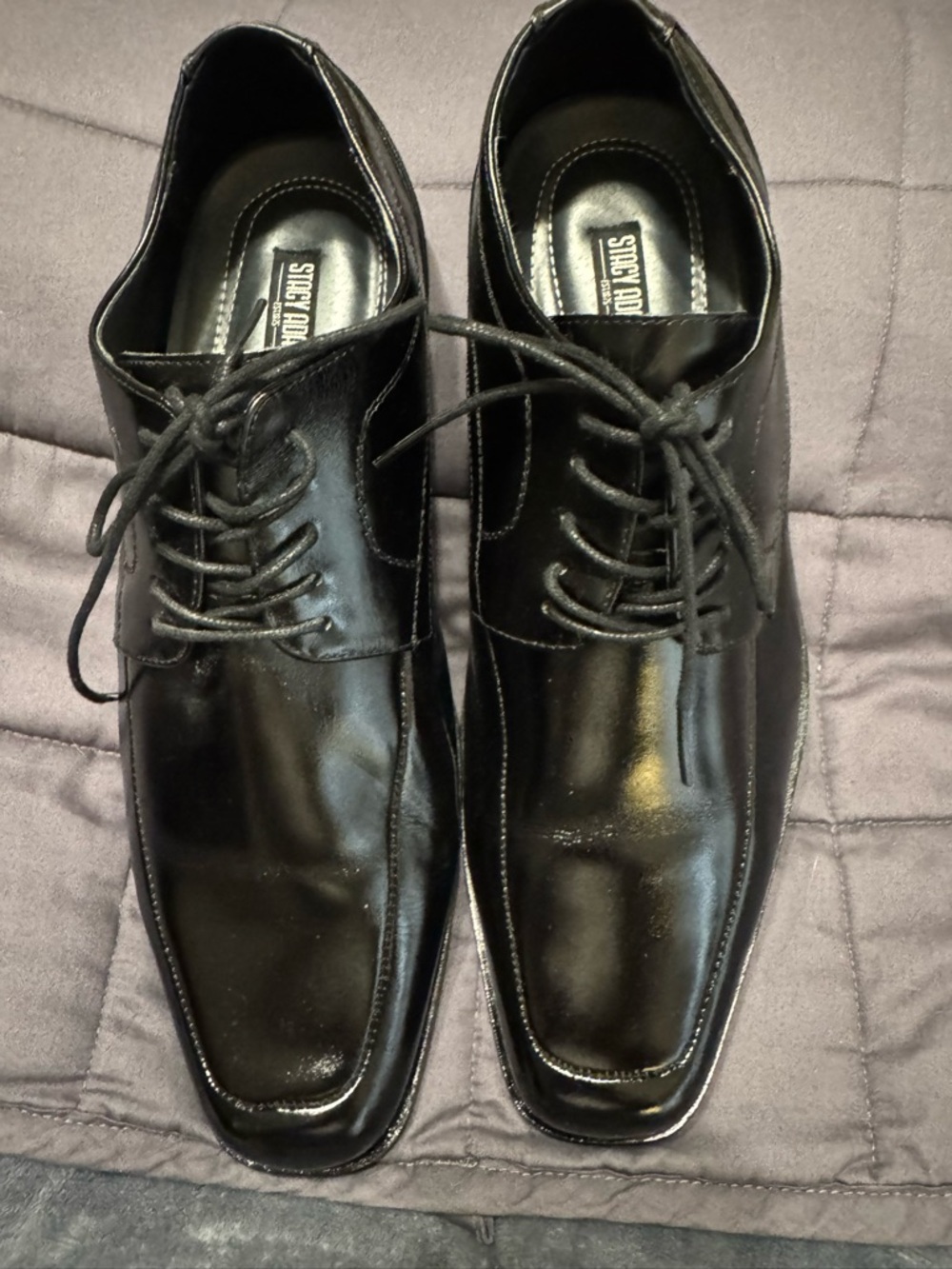 Stacy Adams Black Leather Lace-Up Derby Shoes